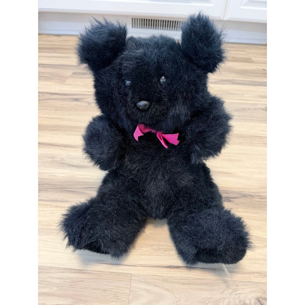 Ty 12" Blackie Teddy Bear Black Vintage 1987 Stuffed Animal Plush Super Fluffy